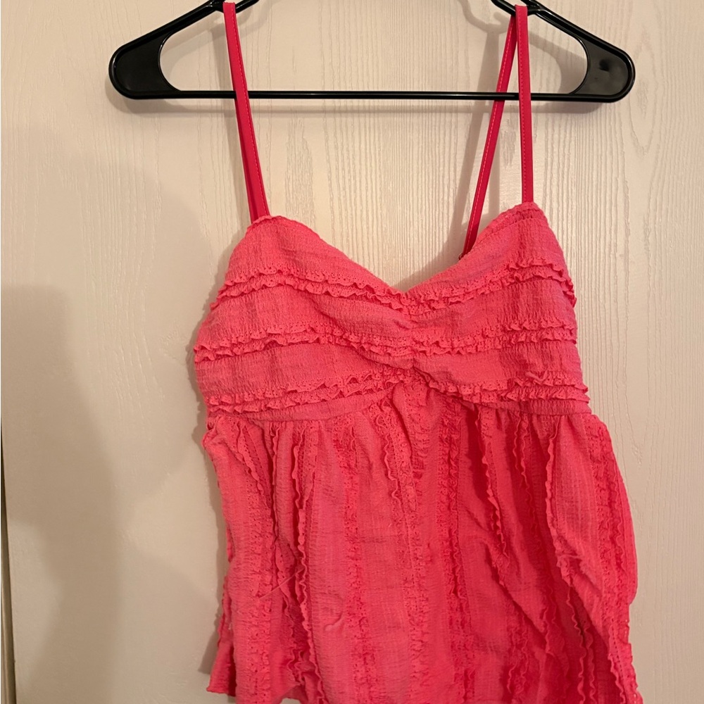Pink Ruffled Women's Top
